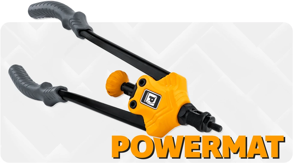 Powermat Rankinė kniedžių veržlių kniedyklė 360 mm / M3-M12 PM-NIR-360T