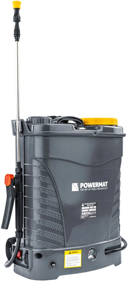 Powermat Baterijomis maitinamas purkštuvas, 16 litrų talpa, su antgaliais ir antgaliu, žemės ūkio purkštuvas, sodo kenkėjų kontrolės purkštuvas