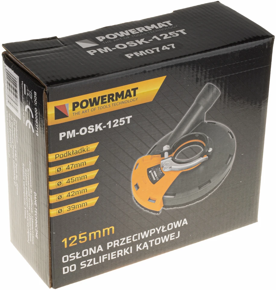 Powermat Priešdulkinė ištraukimo apsauga šlifuokliui 125 mm PM-OSK-125T