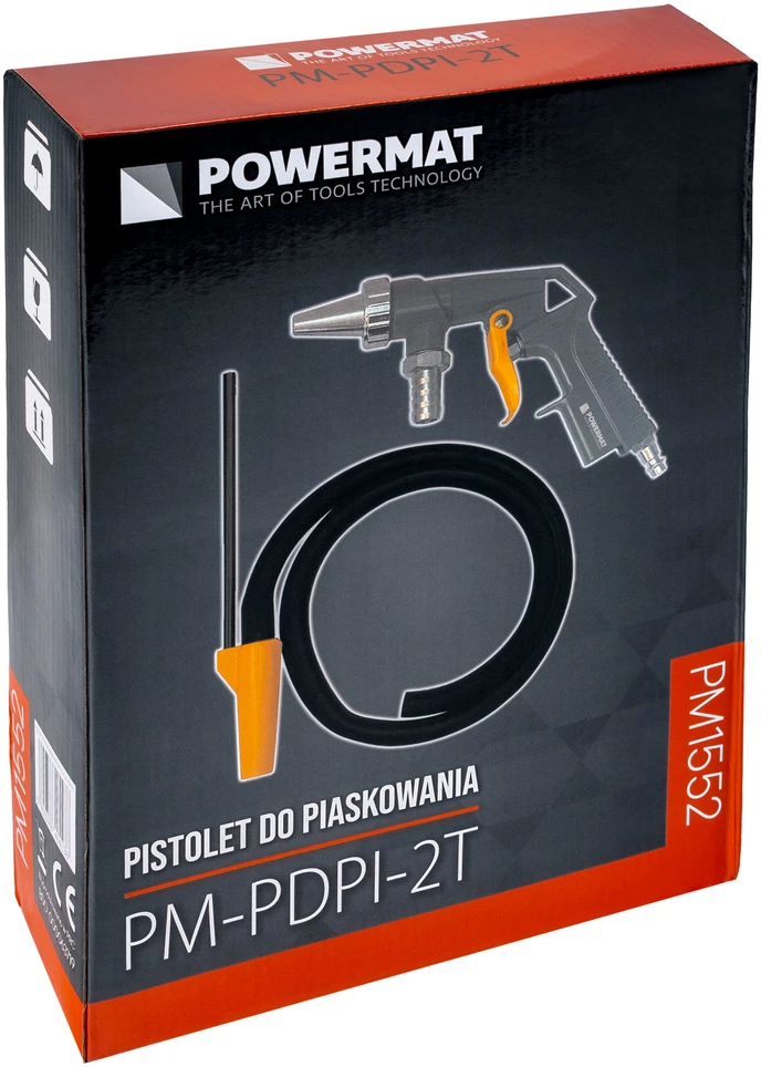 Powermat SMĖLIAVIMO PISTOLETAS + ŽARNA 1 m PM-PDPI-2T