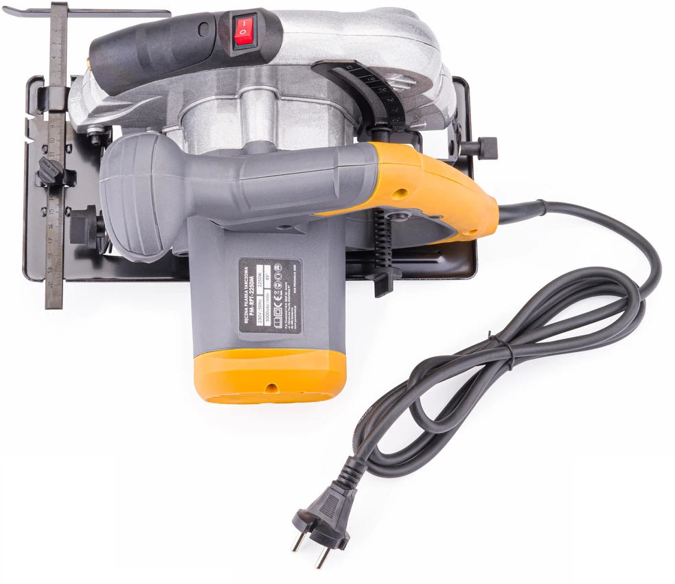 Powermat Diskinis pjūklas 185mm, 2250W, su lazeriniu kreipikliu, medienos pjovimui, didelio našumo diskinis pjūklas, nešiojamas stalo pjūklas