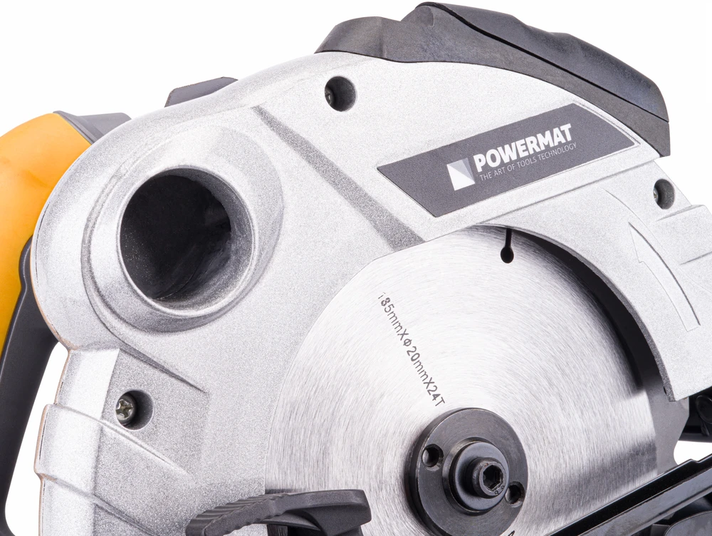 Powermat Diskinis pjūklas 185mm, 2250W, su lazeriniu kreipikliu, medienos pjovimui, didelio našumo diskinis pjūklas, nešiojamas stalo pjūklas