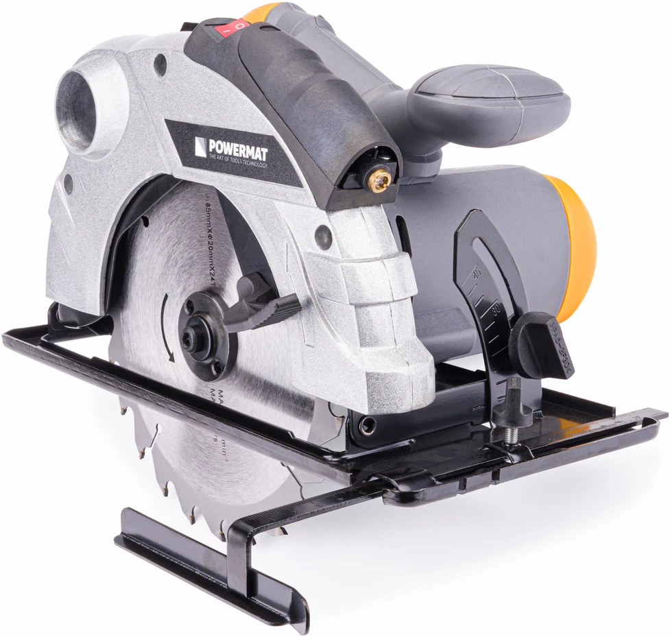 Powermat Diskinis pjūklas 185mm, 2250W, su lazeriniu kreipikliu, medienos pjovimui, didelio našumo diskinis pjūklas, nešiojamas stalo pjūklas