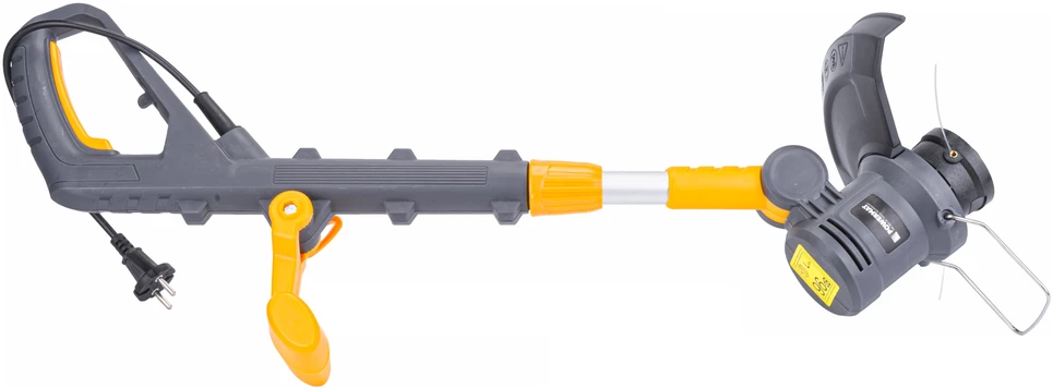 Powermat Elektrinė žoliapjovė, 1200W, su ritės galvute, sodo priežiūrai, vejos kraštų apipjovimui, reguliuojama rankena