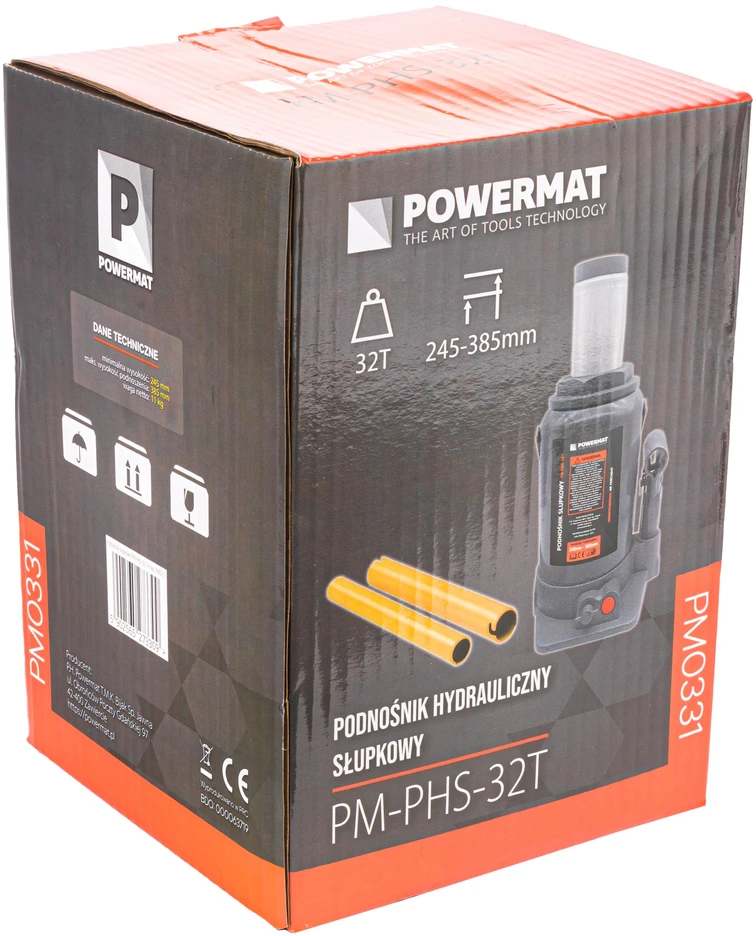 Powermat 32 Tonų Hidraulinis Butelio Domkratas, Sunkus Kėlimo Domkratas, Žemo Profilio Hidraulinis Domkratas, Automobilių Remonto Domkratas, Dirbtuvių Įranga