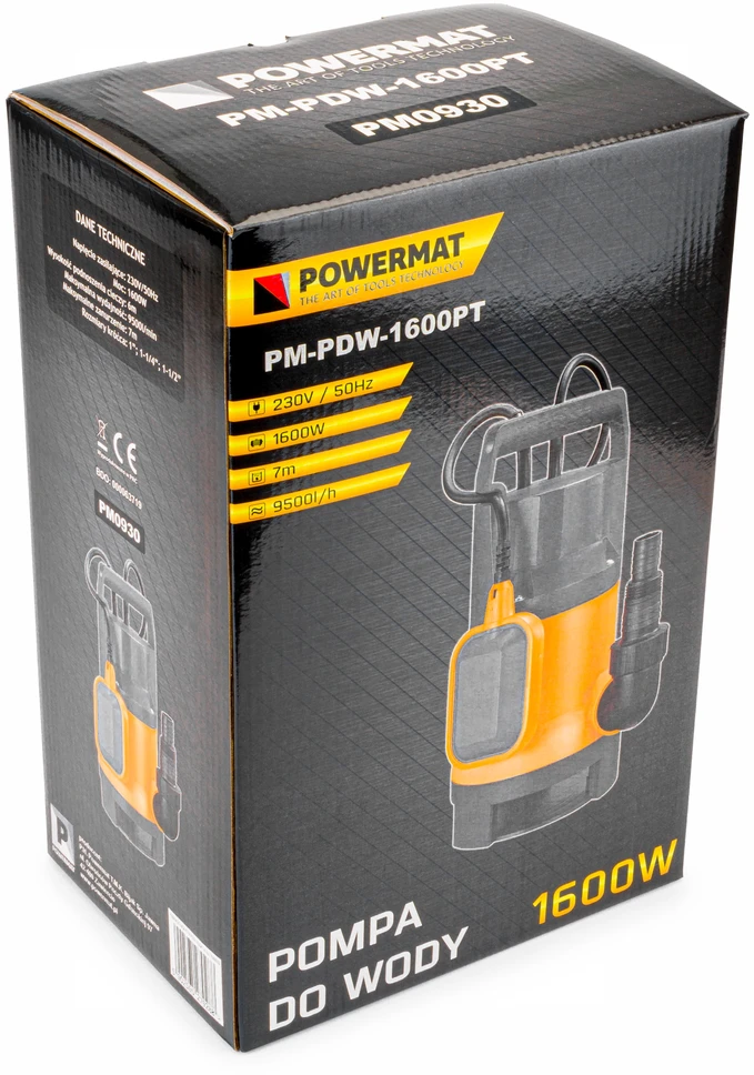 Powermat Drenažinis vandens siurblys 1600W, 230V