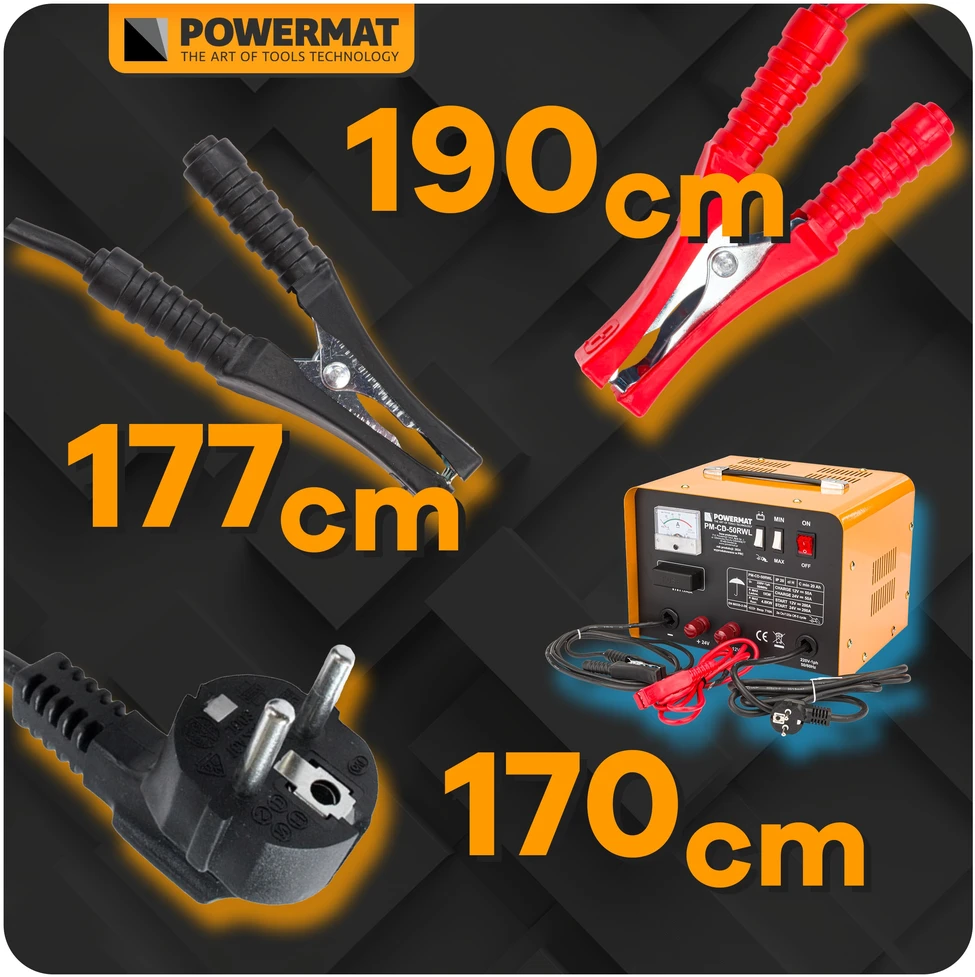 Powermat Akumuliatoriaus įkroviklis, 12V/24V akumuliatoriaus įkroviklis su 200A paleidėju, automobilio akumuliatoriaus įkroviklis, didelio galingumo akumuliatoriaus įkroviklis