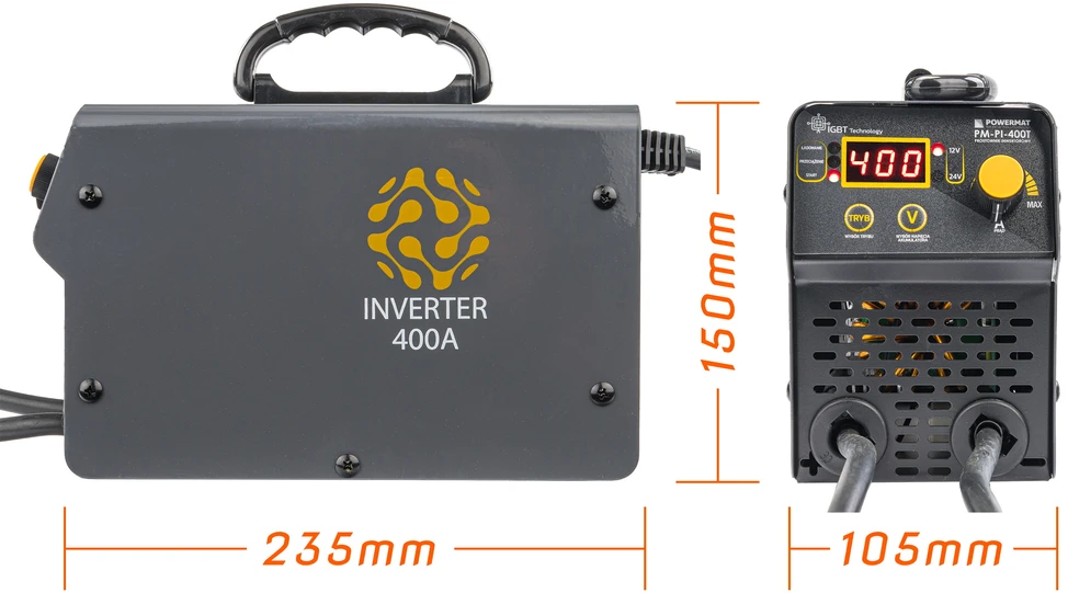 Powermat Akumuliatoriaus įkroviklis su inverteriu ir paleidimo funkcija 400A 12/24 V įkroviklis 40A PM-PI-400T