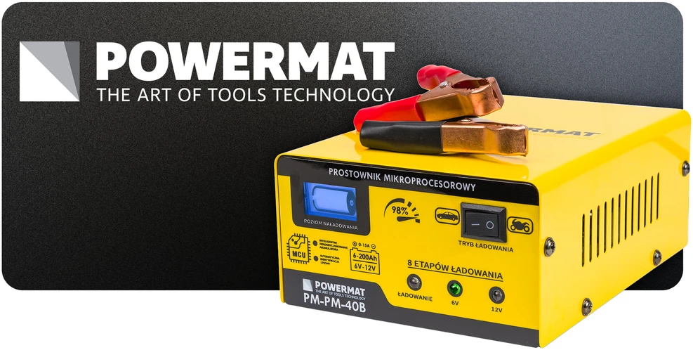 Powermat Mikroprocesorinis akumuliatoriaus įkroviklis 6/12V PM-PM-40B