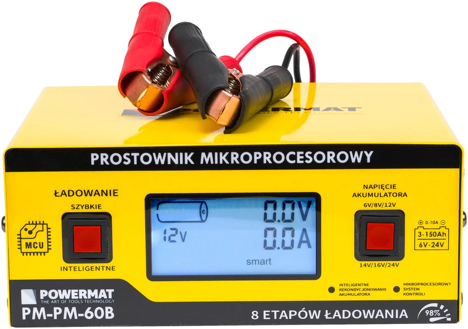 Powermat Prostownik mikroprocesorowy akumulatorowy 6V - 24V PM-PM-60B