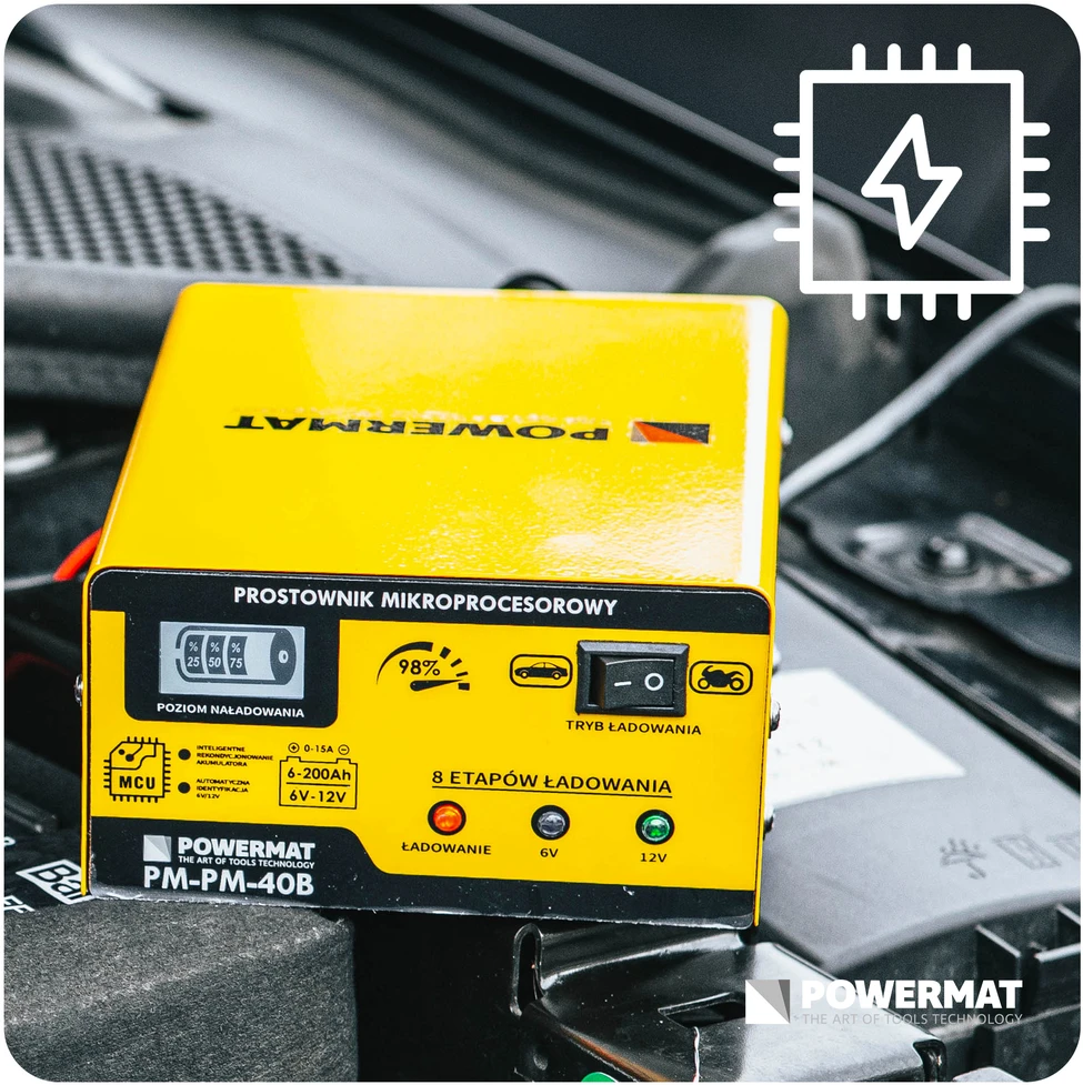 Powermat Mikroprocesorinis akumuliatoriaus įkroviklis 6/12V PM-PM-40B