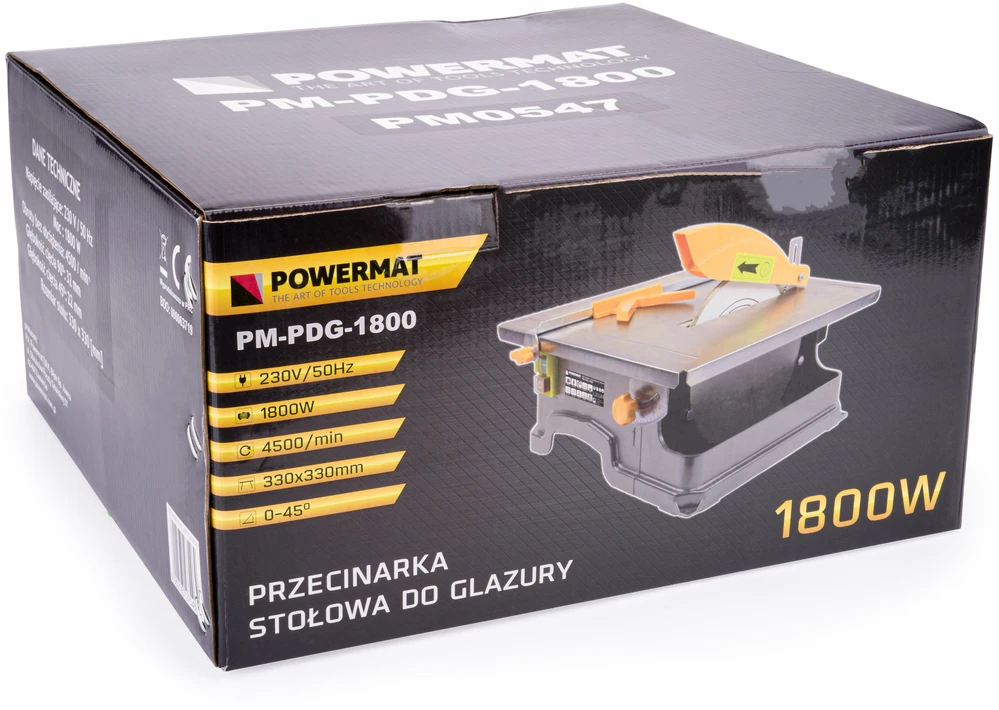Plytelių pjovimo staklės POWERMAT 1800W, 180X22,2mm