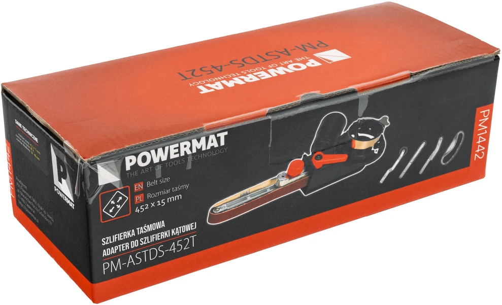 Powermat PRZYSTAWKA šlifuoklis TAŚMOWA PALCOWA (Rinkinys) PM-ASTDS-452T
