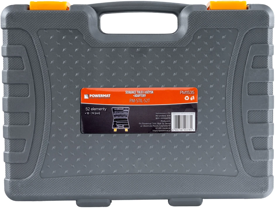Powermat ADAPTERIŲ RINKINYS ĮVORĖMS IR GUOLIAMS MONTUOTI IR IŠMONTUOTI 52 vnt. 18-74 mm PM-STIL-52T