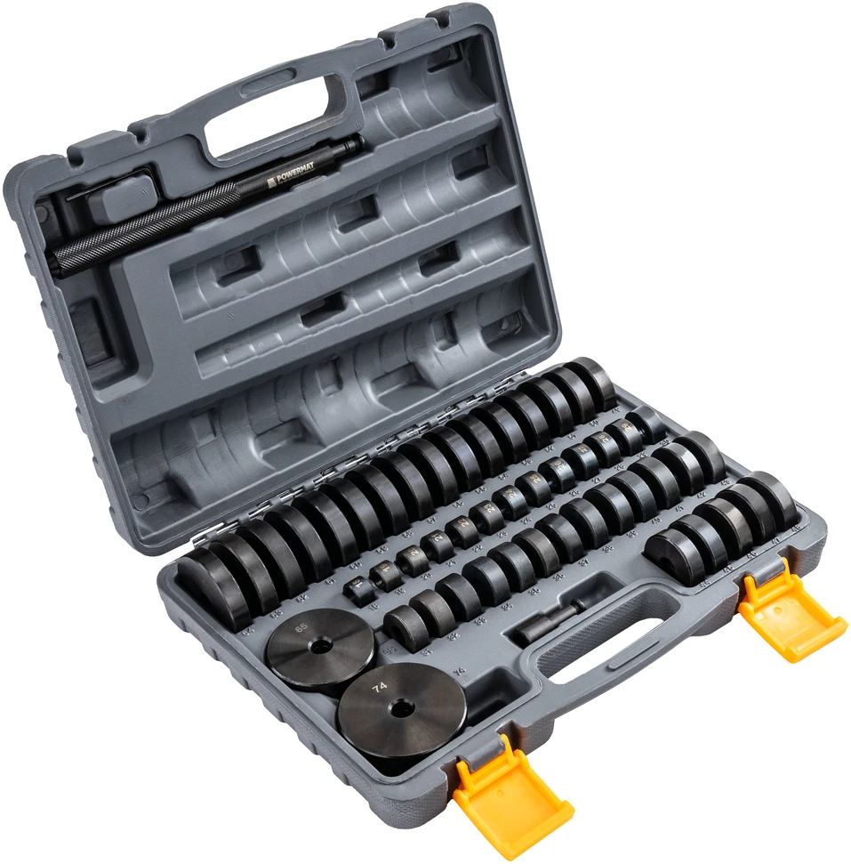 Powermat ADAPTERIŲ RINKINYS ĮVORĖMS IR GUOLIAMS MONTUOTI IR IŠMONTUOTI 52 vnt. 18-74 mm PM-STIL-52T