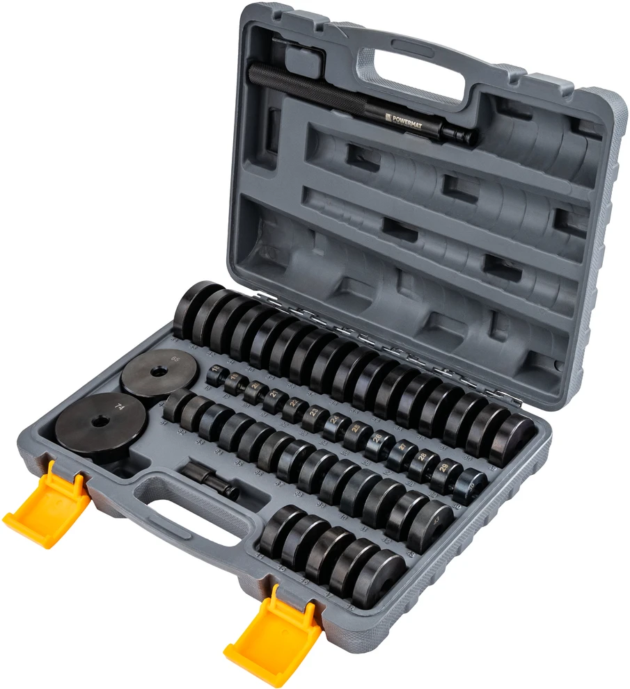 Powermat ADAPTERIŲ RINKINYS ĮVORĖMS IR GUOLIAMS MONTUOTI IR IŠMONTUOTI 52 vnt. 18-74 mm PM-STIL-52T