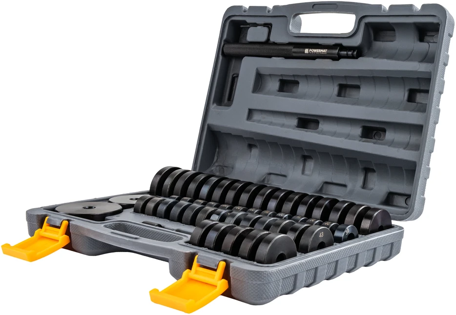 Powermat ADAPTERIŲ RINKINYS ĮVORĖMS IR GUOLIAMS MONTUOTI IR IŠMONTUOTI 52 vnt. 18-74 mm PM-STIL-52T