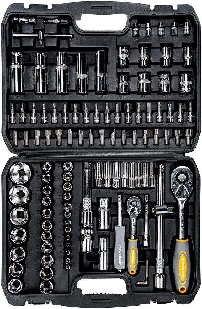 Powermat ANTGALVIŲ RAKTŲ RINKINYS 108 vnt. 1/2" | 1/4" PM-ZKNB-108SU