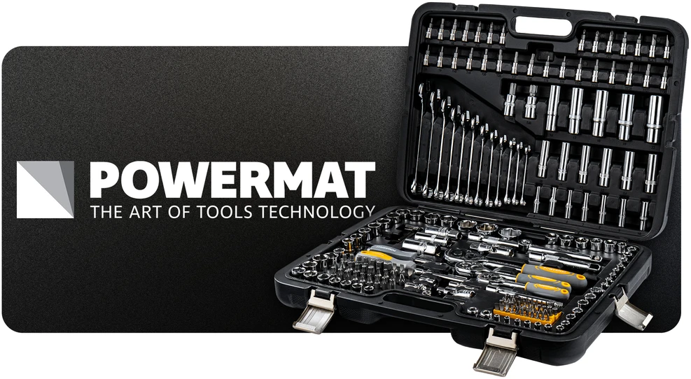 Powermat REPČIŲ VERŽLIARAKČIŲ RINKINYS 216 vnt. 1/2" | 1/4" | 3/8" PM-ZKNB-216SU-PRO