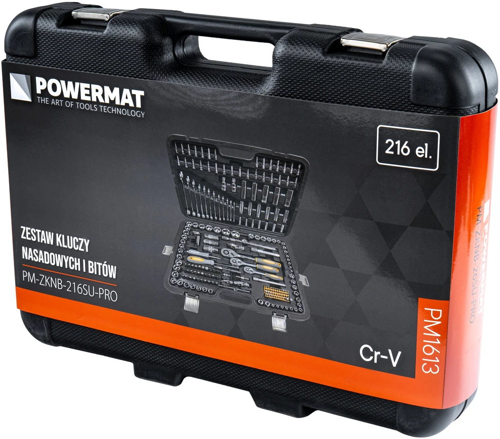 Powermat REPČIŲ VERŽLIARAKČIŲ RINKINYS 216 vnt. 1/2" | 1/4" | 3/8" PM-ZKNB-216SU-PRO