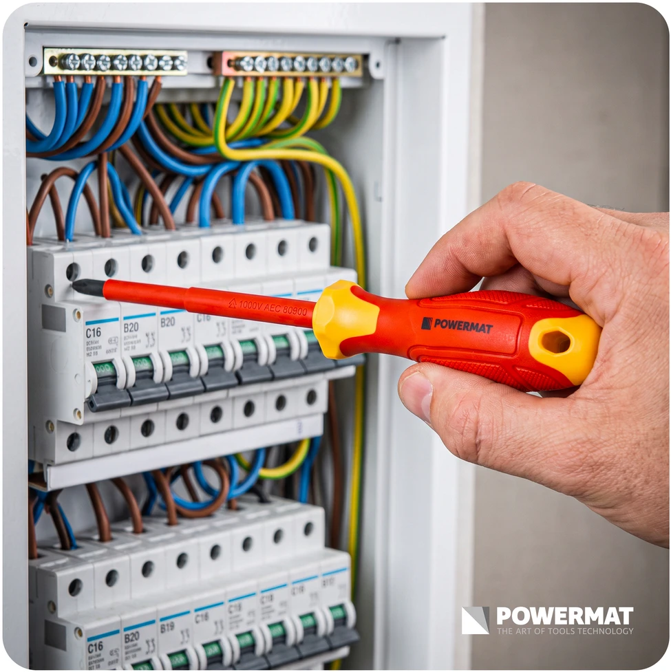 Powermat įrankių rinkinys IZOLOWANYCH DLA ELEKTRYKA 1000V 8el. (DĖKLAS) PM-ZW-8ZI