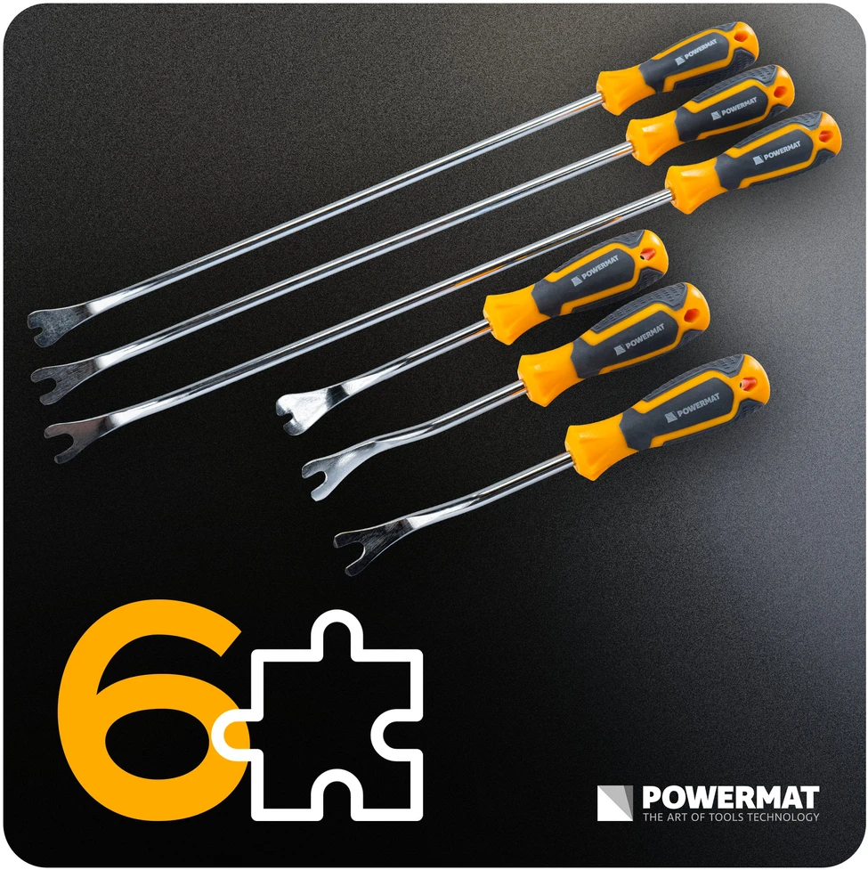 Powermat APMUŠALŲ NUĖMIMO ĮRANKIŲ RINKINYS LENTELIŲ IR SEGTUKŲ IŠĖMIMUI 6 vnt. PM-ZSTS-6ZN