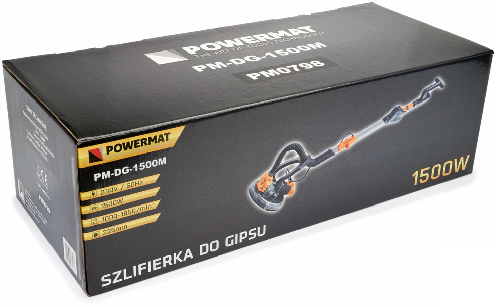 Glaisto šlifuoklis POWERMAT 1500W su LED apšvietimu