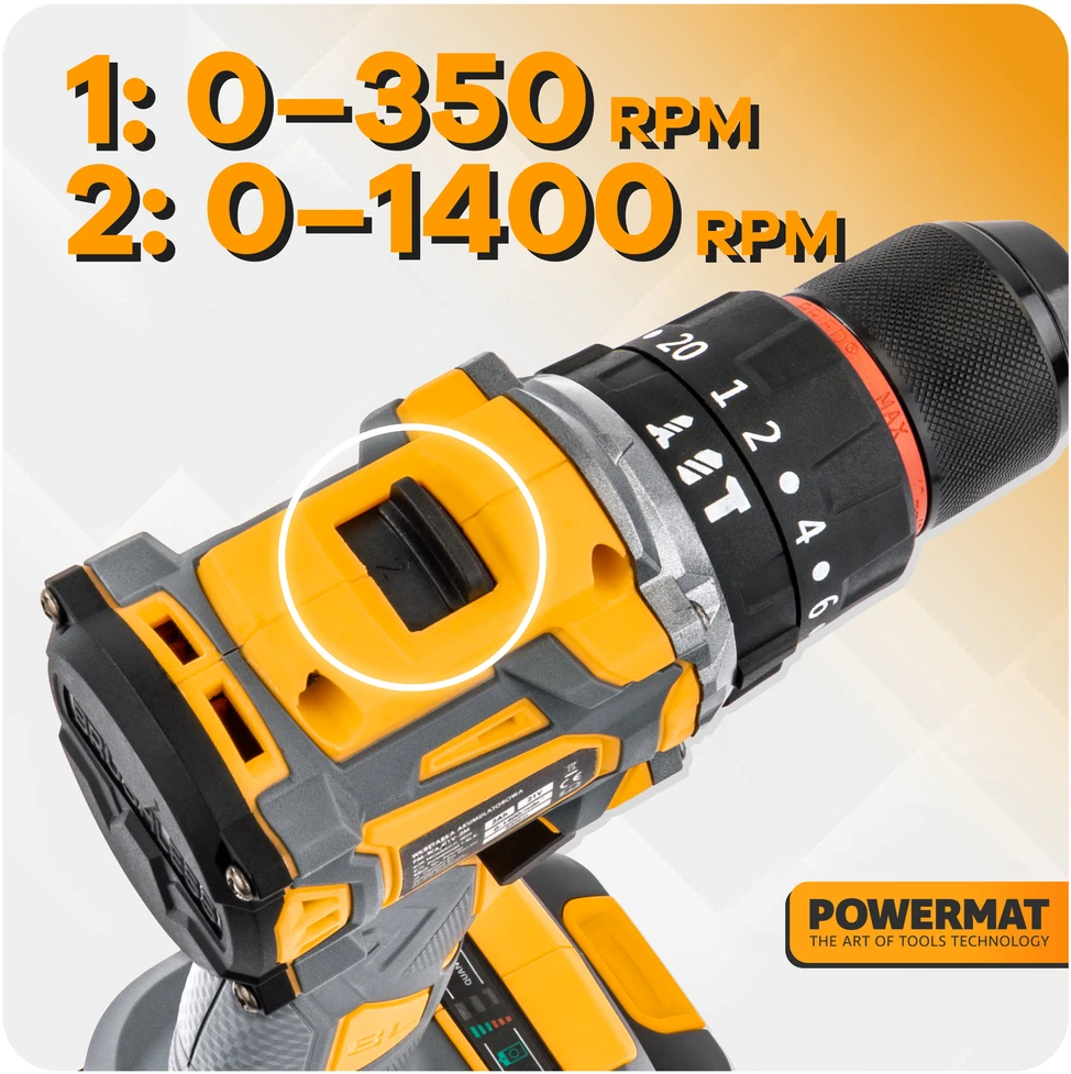 Powermat Akumuliatorinis atsuktuvas PM-WA-21V-2M