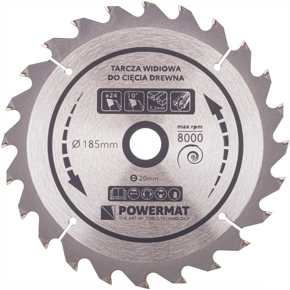 Powermat Disko pjūklas medienai 185x20 24z TDD-185x20x24Z