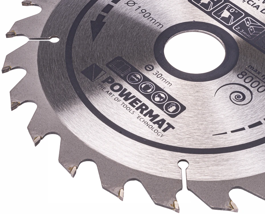 Powermat Medienos pjovimo diskinis peilis 190x30 24z TDD-190x30x24Z