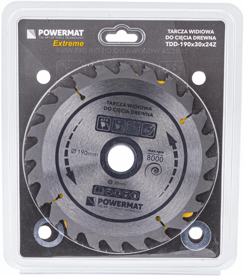 Powermat Medienos pjovimo diskinis peilis 190x30 24z TDD-190x30x24Z