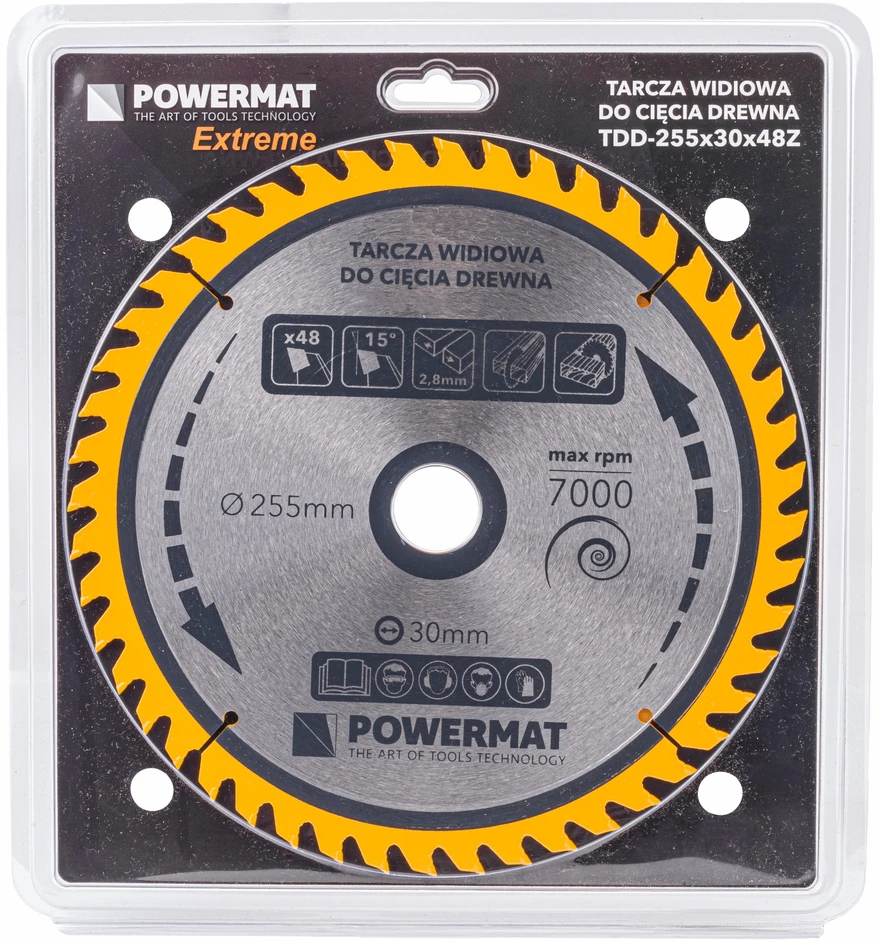 Powermat Deimantinė diskinė plytelė medienai 255x30 48z TDD-255x30x48Z