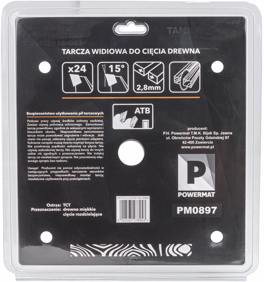 Powermat Deimantinė diskinė lentpjūvė medienai 255x30 24z TDD-255x30x24Z