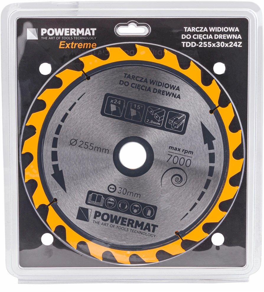 Powermat Deimantinė diskinė lentpjūvė medienai 255x30 24z TDD-255x30x24Z