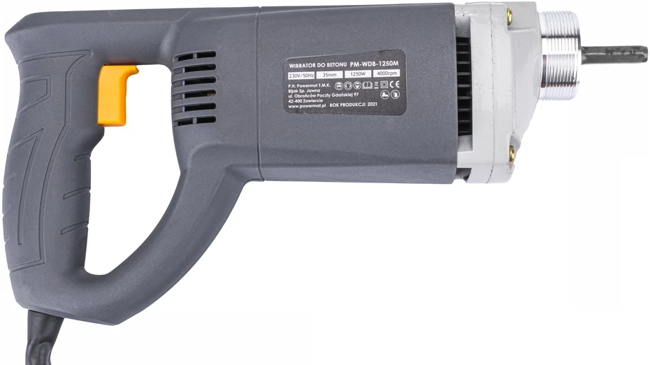 Powermat Betono vibratorius, pamatams, 1250W galia, 2 metrų velenas, betono tankintuvas, grindų plokščių vibratorius