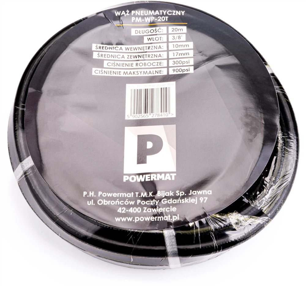 Powermat Pneumatinė žarna 10 x 17 mm / 20 m 20 bar PM-WP-20T