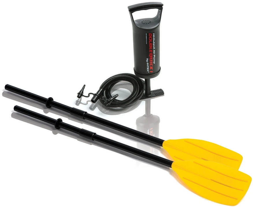 Oars Intex Explorer Pro 300 komplektas pripučiama valtis su irklais ir siurbliu Raudona/Geltona