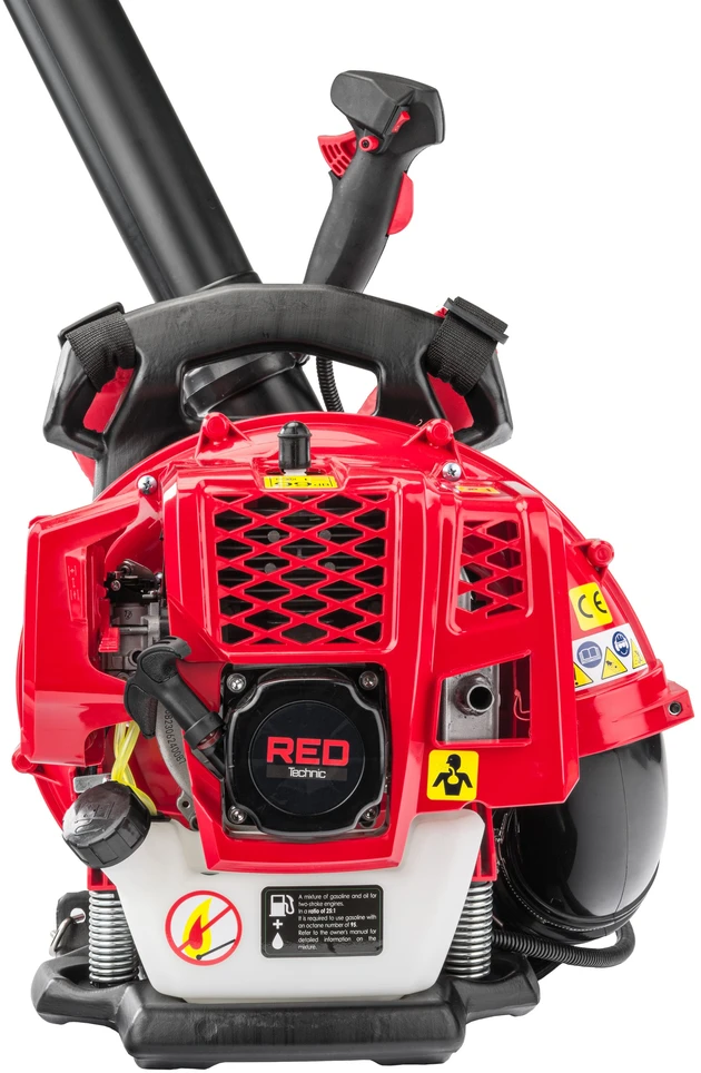 Red Technic Kuprinės benzininis lapų pūstuvas, sodo valymui, galingas 2-taktis variklis, 1360 m³/h oro srautas, sunkiasvoris lapų pūstuvas, sniego pūstuvas