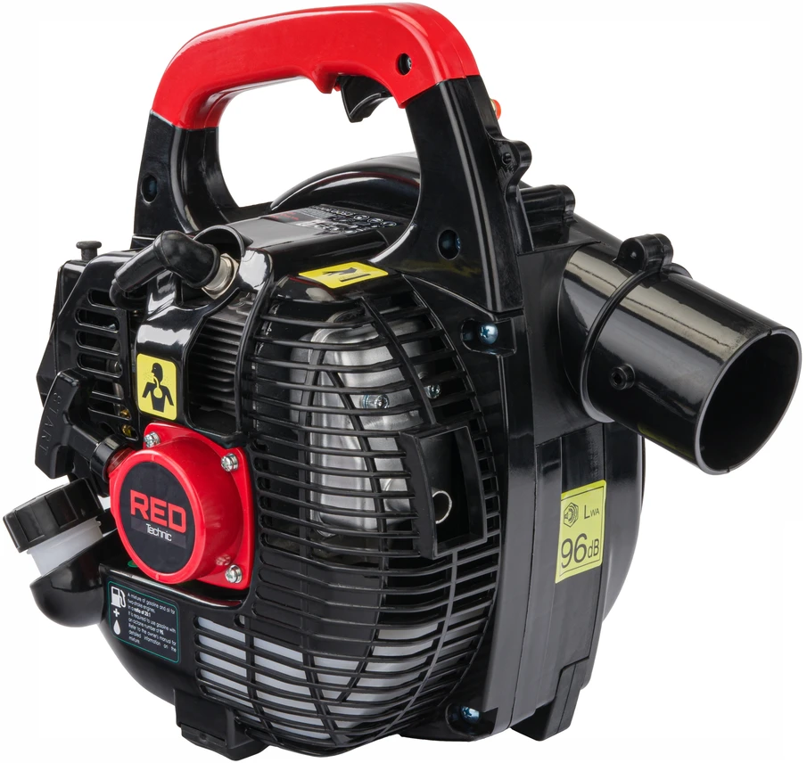 Red Technic Benzininis lapų pūstuvas, 2-taktis variklis, 770 m³/h oro srautas, 0.4 L kuro bakas, sodo sniego pūstuvas, galinga turbina