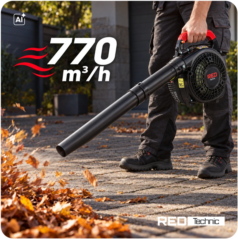 Red Technic Raudonas Technic benzininis lapų ir sniego pūstuvas sodui 2 KM RTODL0057