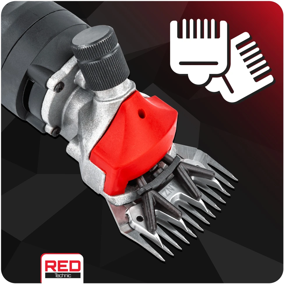 Red Technic Avies kirpimo mašinėlė, gyvūnų kirpimo mašinėlė, 600W galia, 78mm ašmenys, profesionali avies kirpimo mašinėlė
