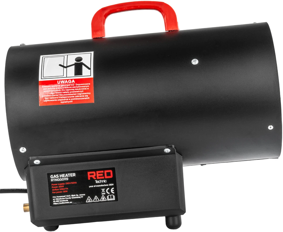 Red Technic Dujinis šildytuvas Raudona Technic RTNGG0119, 25 kW