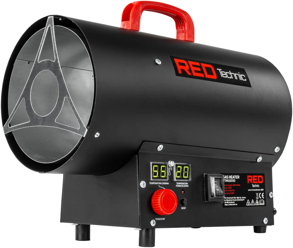Red Technic Dujinis šildytuvas Raudona Technic RTNGG0120, 25 kW su termostatu
