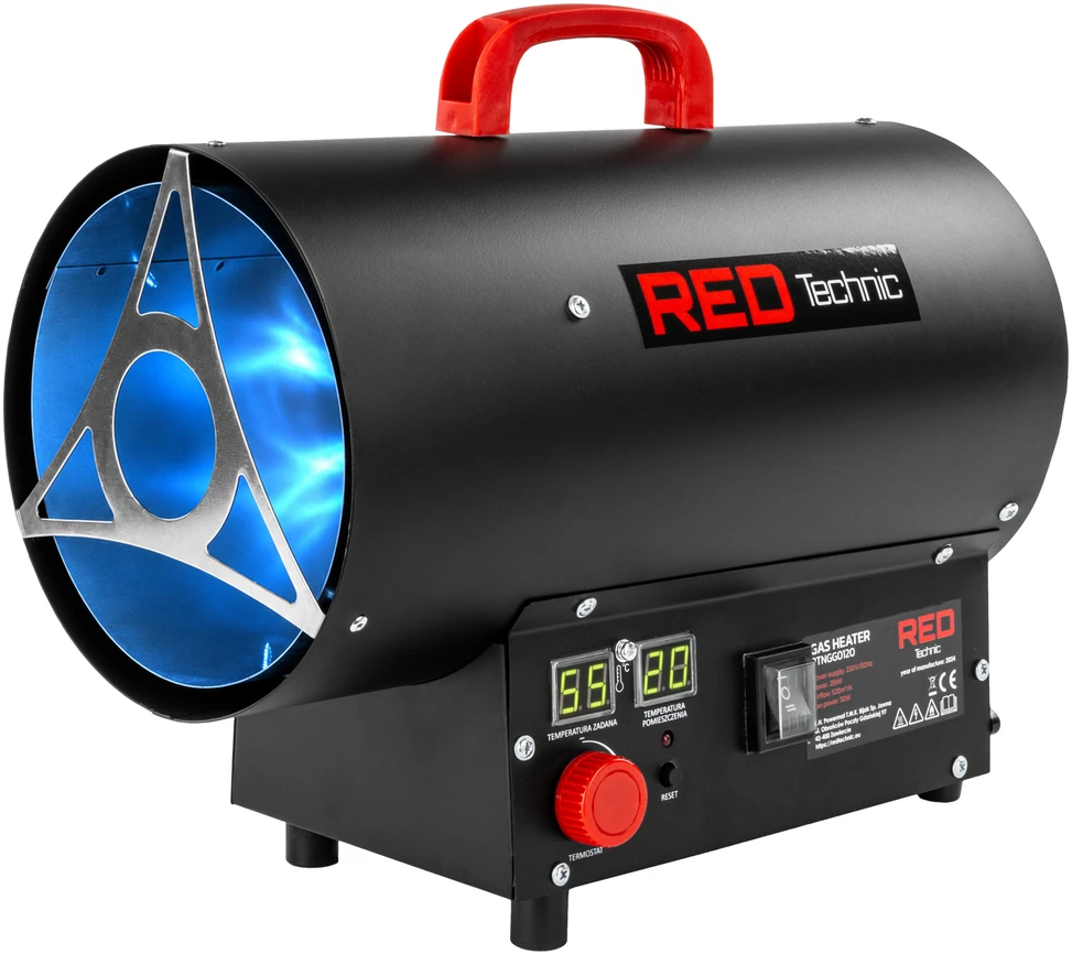Red Technic Dujinis šildytuvas Raudona Technic RTNGG0120, 25 kW su termostatu