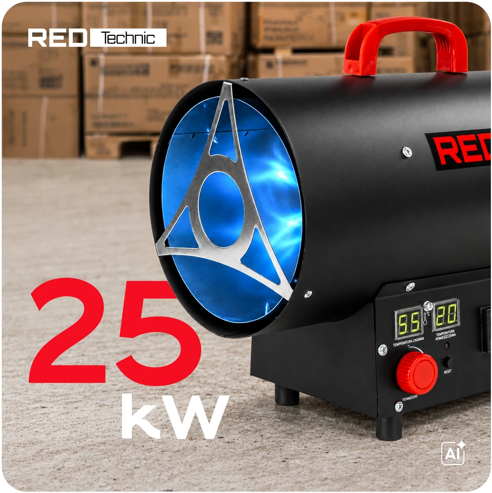 Red Technic Dujinis šildytuvas Raudona Technic RTNGG0120, 25 kW su termostatu