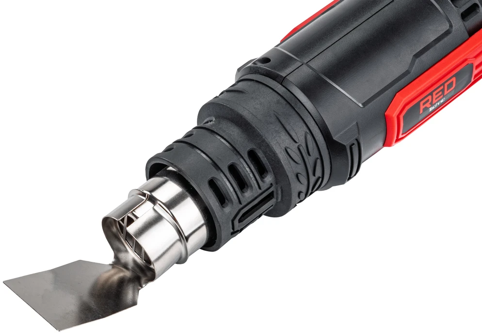Red Technic Elektrinis karšto oro pistoletas, 2200W, reguliuojama temperatūra, su 6 antgaliais, dažų šalinimui, atitirpinimui ir plastiko lenkimui
