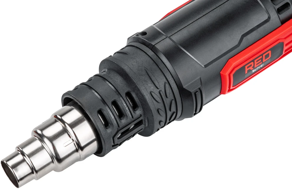 Red Technic Elektrinis karšto oro pistoletas, 2200W, reguliuojama temperatūra, su 6 antgaliais, dažų šalinimui, atitirpinimui ir plastiko lenkimui