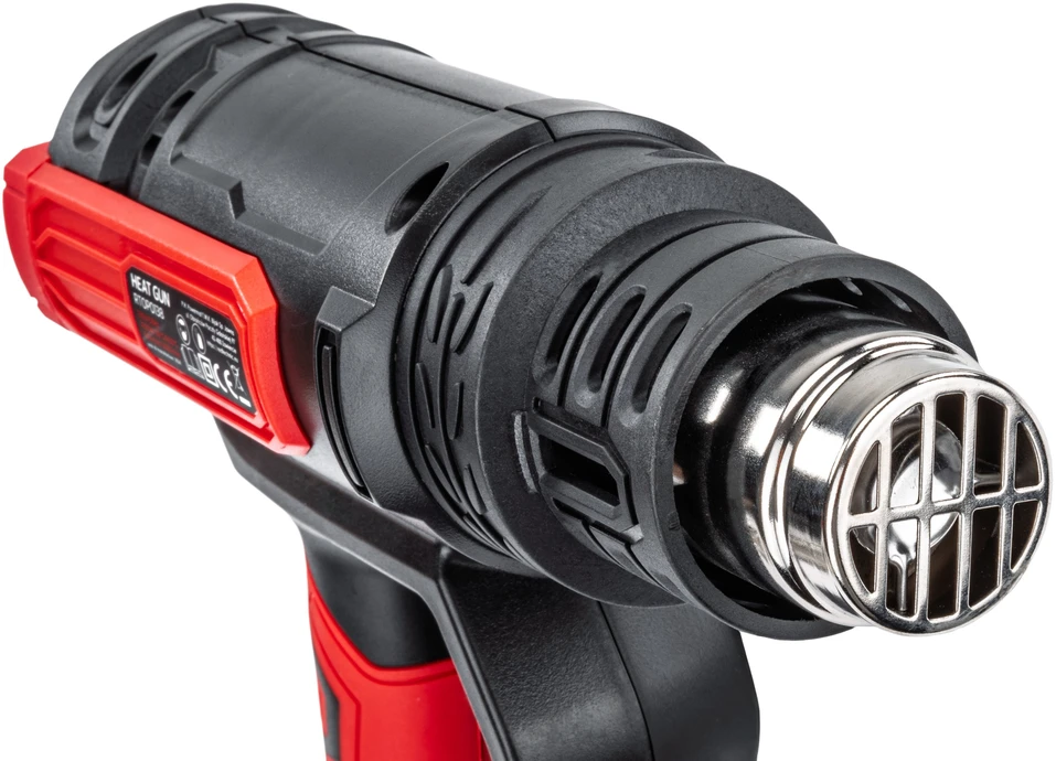 Red Technic Elektrinis karšto oro pistoletas, 2200W, reguliuojama temperatūra, su 6 antgaliais, dažų šalinimui, atitirpinimui ir plastiko lenkimui