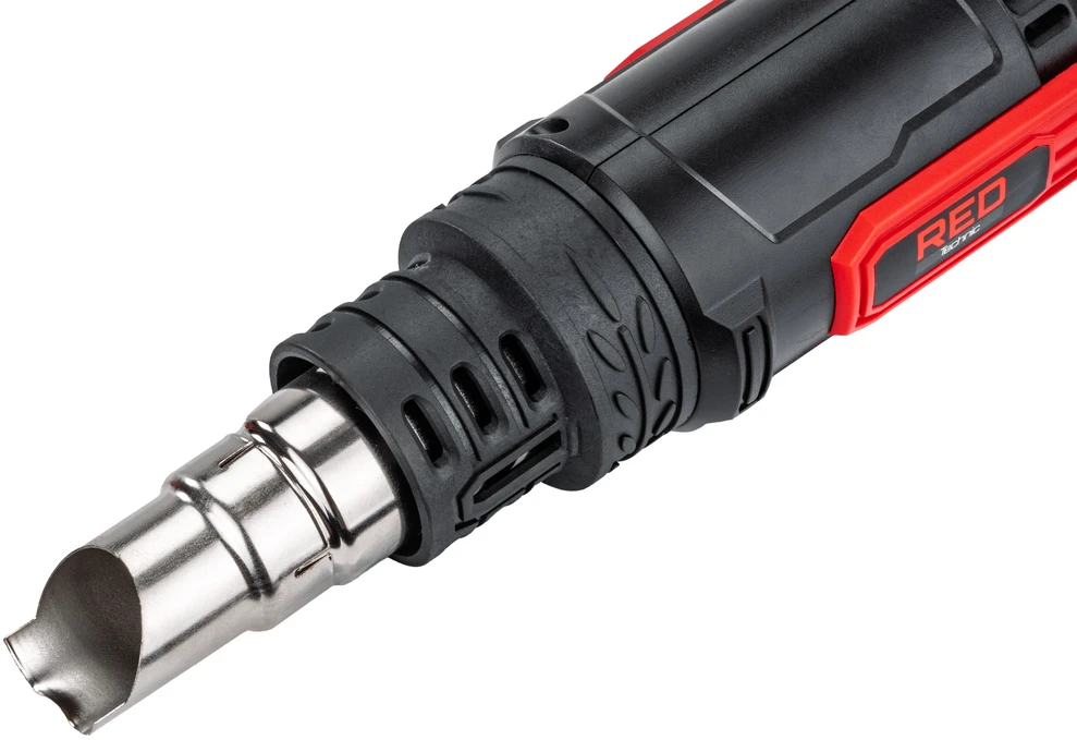 Red Technic Elektrinis karšto oro pistoletas, 2200W, reguliuojama temperatūra, su 6 antgaliais, dažų šalinimui, atitirpinimui ir plastiko lenkimui