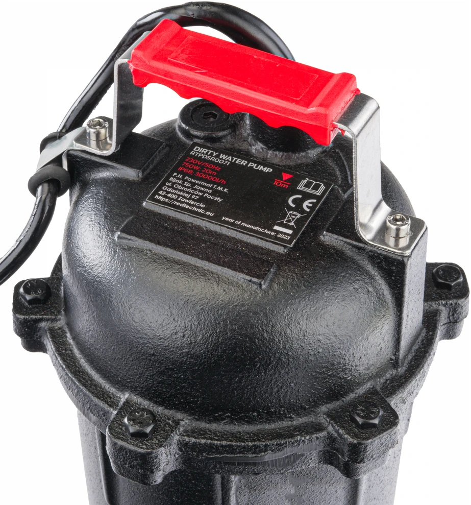 Red Technic Septiko siurblys su smulkintuvu, 4-in-1, nešvariam vandeniui, nuotekų siurblys, panardinamas siurblys su smulkintuvu, 750W didelio našumo siurblys